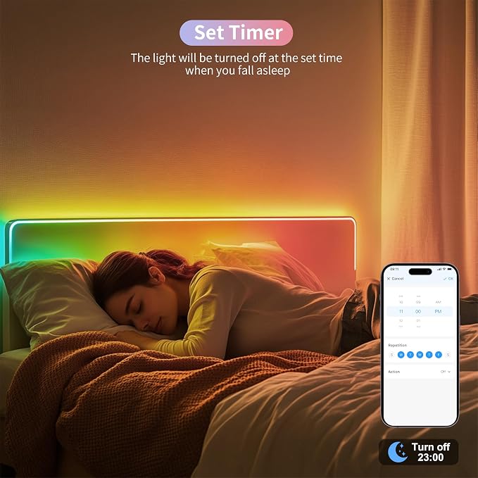 PAUTIX RGB Smart IC COB LED Strip Light Addressable 32.8ft/10m,UL-Listed 24V Color Flowing Strip Light Multicolor Flexible Tape Lights with APP Control/Music Mode,for TV,Bedroom,Party DIY Decoration