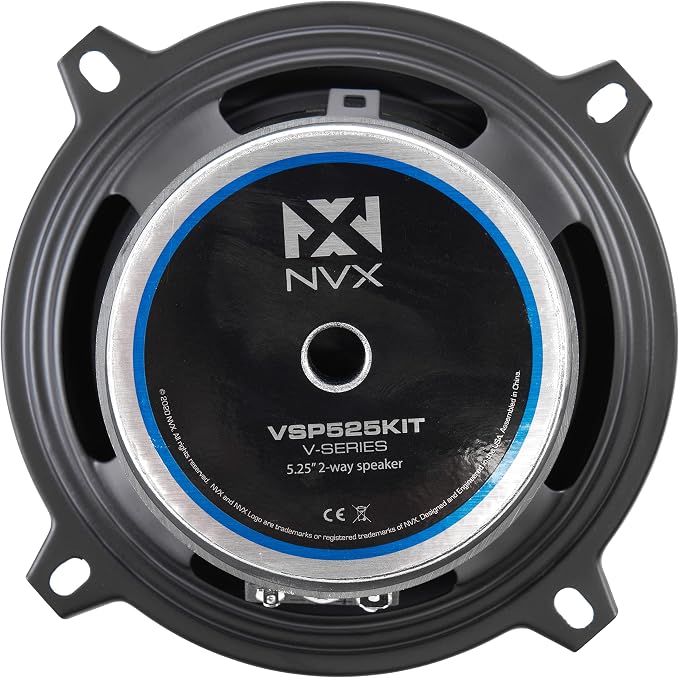 NVX VSP525KIT 750W Peak (250W RMS) 5.25" V-Series 2-Way Component Speaker System with 25mm Silk Dome Tweeters