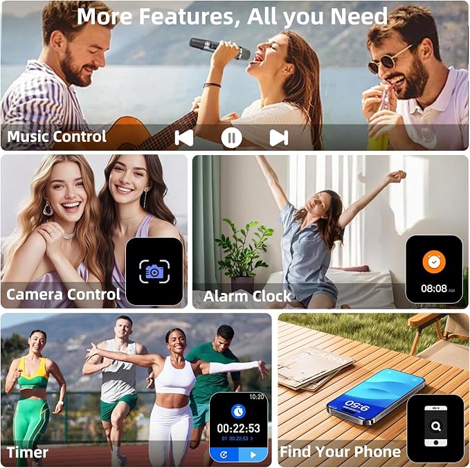 Smart Watch for Women Fitness Tracker: 1.85" Smartwatch for Android Phones iPhone Compatible Samsung Bluetooth Call Answer/Make Womens Watches Activity Heart Rate/Sleep/SpO2 Monitor IP68 Waterproof