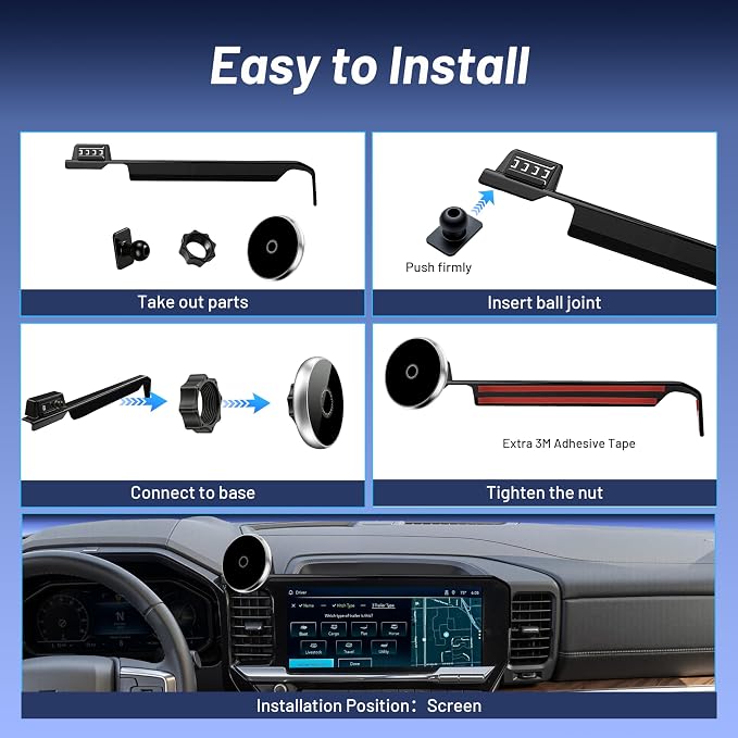 Phone Holder for Chevy Silverado 1500/2500/3500 (2022-2026,ONLY Fits 13.4" Screen)/GMC Sierra, MagSafe Car Mount, 15W Magnetic Wireless Charger, 360° Rotating, Hands Free, Car Accessories Interior