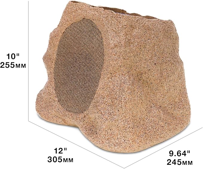 Victrola Rock Speaker Connect, Stone, Wireless Outdoor with Bluetooth 5.3, 22-Hour Battery Life, with Solar Charging, Link Up to 20 Rock Speakers, IP65 Water & Dust Resistant