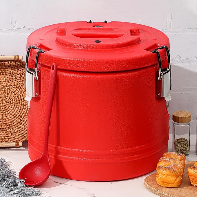 Jinei Food Warmer Hot or cooler Insulated Food Container Carrier with Spoon, Portable Commercial Soup Box for Restaurant Canteen Home Party Lunch(42qt)