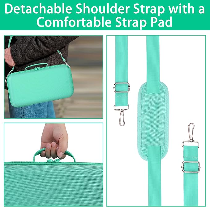 for Bose SoundLink Max Portable Speaker Hard Protective Case, Portable Travel Case Replacement with Shoulder Strap and Handle (Teal Case) - co2CREA