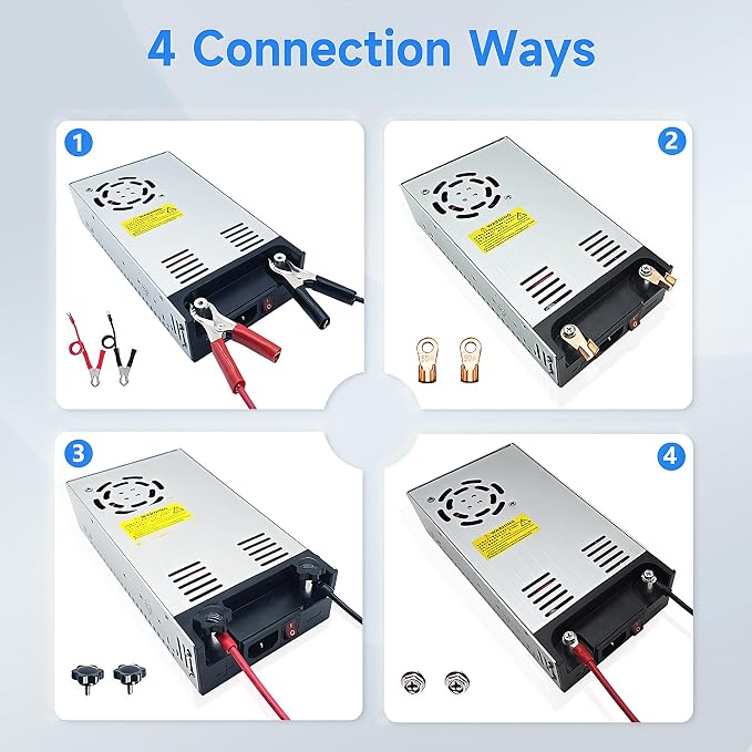 New Version 110V AC to 12V DC Converter 600W Power Supply 50A, Universal SMPS Transformer for RV, Pump, LED Strip, CCTV, Car Stereo,Diesel Heater