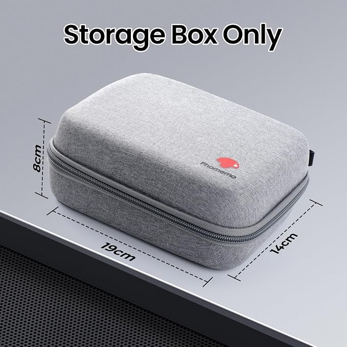 Phomemo M220 Label Maker & 1 Case, 3.14 Inch Bluetooth Thermal Label Printer for Barcode, Address, Labeling, Mailing, File Folder Label, Easy to Use, Support Smartphone, Tablet&PC