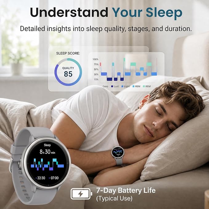 Smart Watch for Men Women (Answer/Make Call), 1.65" HD Fitness Tracker with Heart Rate/SpO2/Sleep Monitor, Pedometer, 110+ Sports Modes, 3ATM Waterproof, 7-Day Battery, for iOS Android