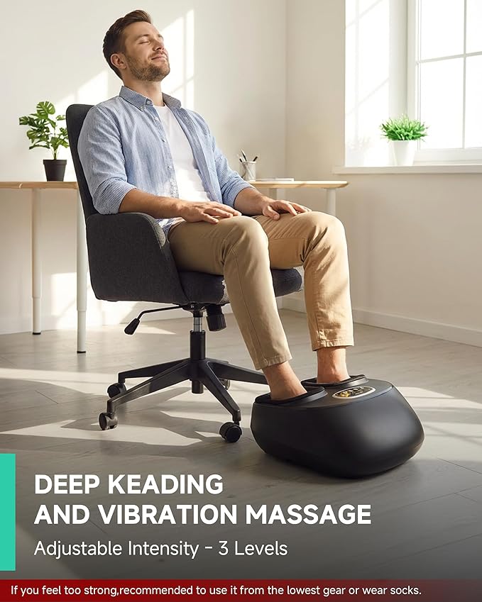 Snailax Shiatsu Foot Massager with Heat, FSA Eligible, Kneading, Compression, Vibration, Feet Massage Machine for Plantar Fasciitis, Neuropathy, Foot Warmer, Gifts for Women Men,Size 13