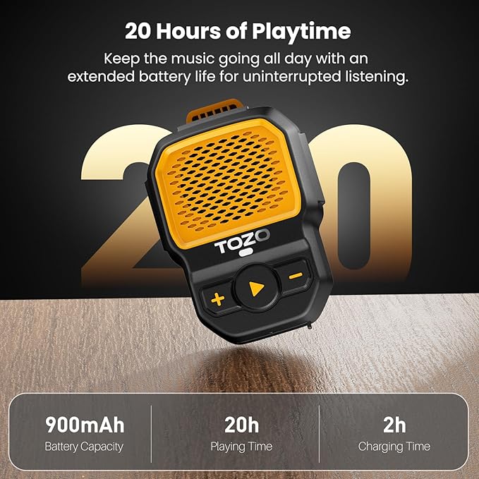TOZO PM1 AI Smart Speaker with AI Assistants, Wearable Speaker for Hands-Free, 20 Hour Playtime Clip-On Wireless Portable Bluetooth Speaker Built-in Mic, Mini Gifts for Working, Sports