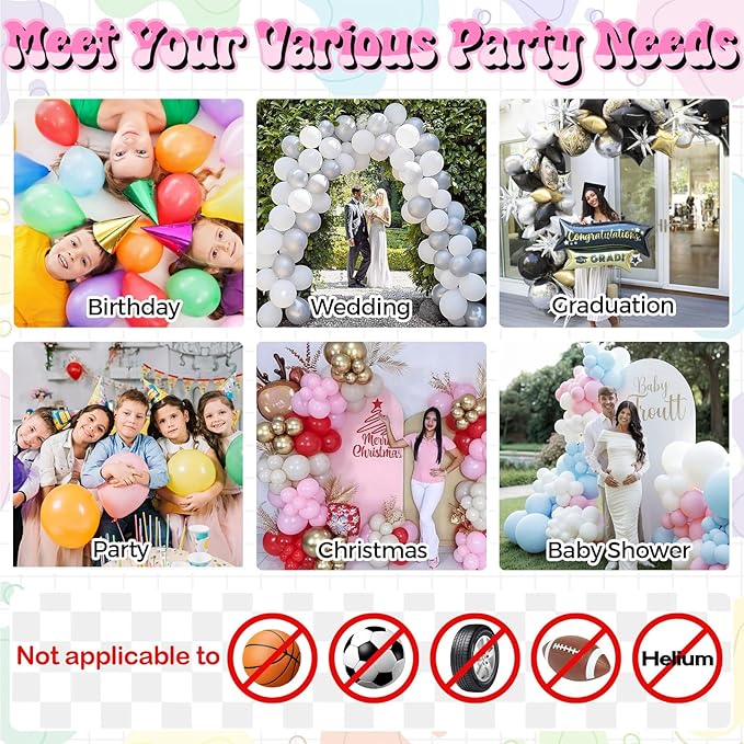 Togvu Balloon Pump Electric, Portable Balloons Inflator Air Pump with 2 Nozzles, Small Balloon Blower Machine 600W for Latex Garland Arch and Foil Balloons