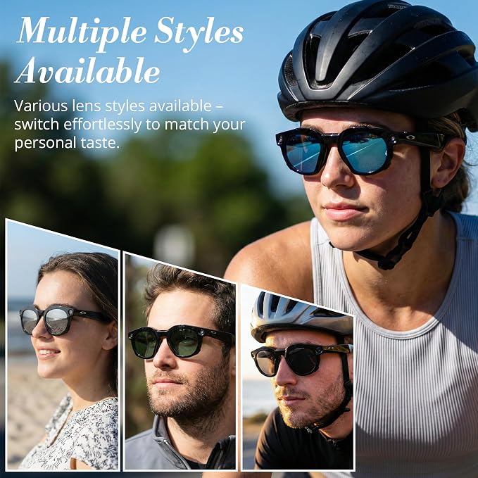 HIBLOKS 2Pcs Polarized Clip Compatible with Oakley Meta HSTN Smart Glasses Accessories, Black Frame Discoloration Clip-on for Oakley Meta HSTN Protect Your Eyes, Cool & Fashion