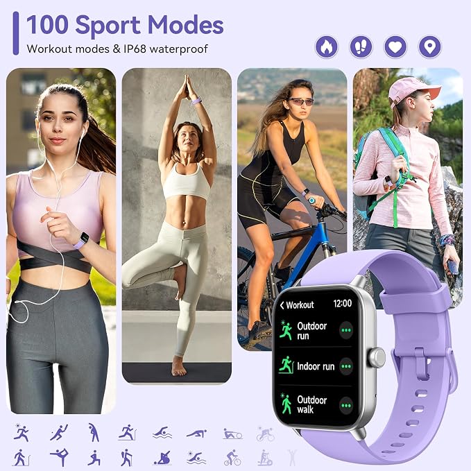 Smart Watches for Women Android & iPhone, 1.8" Smartwatch with Bluetooth Call (Answer/Make), Fitness Tracker with Heart Rate/Sleep/SpO2 Monitor, Smart Watch 3ATM Waterproof, 120+ Sport Modes, Alexa