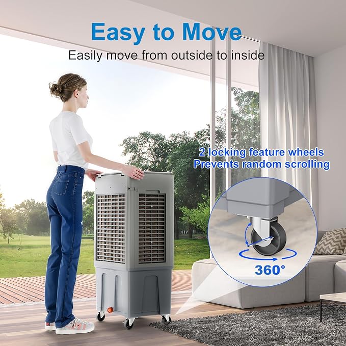 Portable Air Conditioner, 3 in 1 Evaporative Swamp Air Cooler,