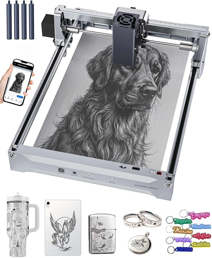 K15 Pro Infrared Laser Engraver for Metal, Hard Plastic & Rubber, 1W IR Laser Engraving Machine, 200x300mm Portable CNC Lazer Engraver for Metal Dog Tags and Jewelry, 1000mW Class 1