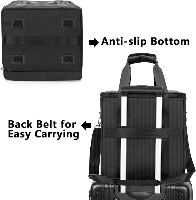 Trunab Vinyl Record Carrying Bag Albums Storage Case, with Dividers Holds up to 60 LP Records, Vinyl Record Holder for Travel, Collection