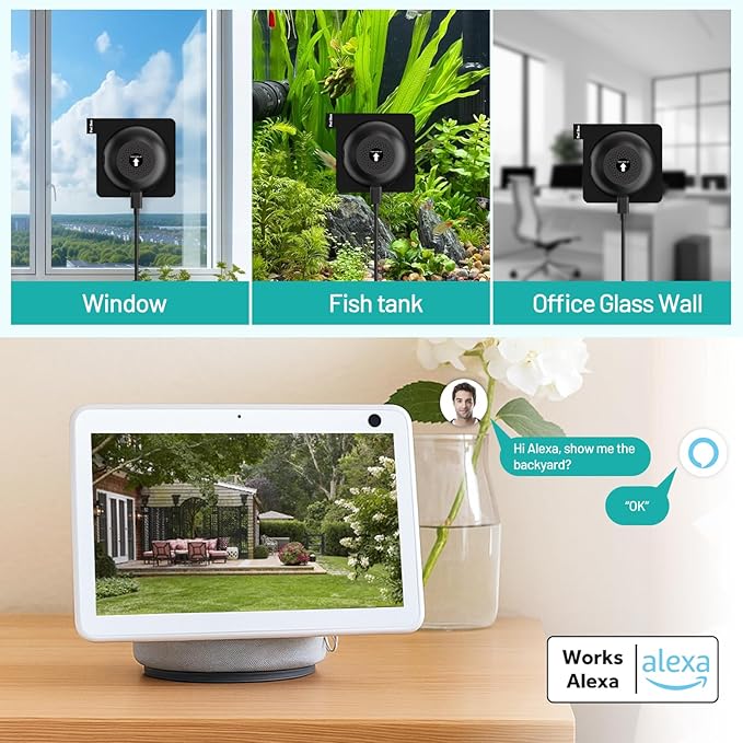 2K 3MP Window Camera, Smart AI Color Night Vision, 5G & 2.4GHz WiFi Indoor Home Security Cam w/Motion Detection, Real-Time Alerts, 2-Way Talk, Alexa, 24/7 Recording, Easy Install, 2-Pack