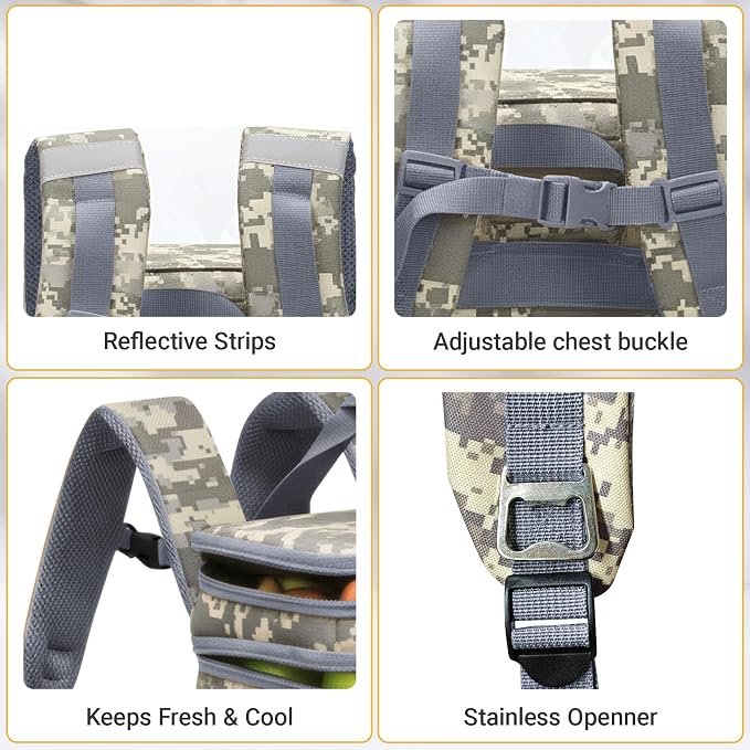 Fathers Day Gift-Tactical Backpack Cooler,Large Cooler Backpack Lunch Box for Men Adults Work with Handle,Insulated Soft Thermal Bag