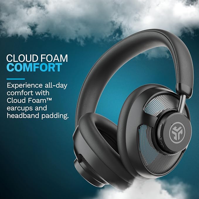 JLab JBuds Open Wireless Headphones – Open-Ear, Comfortable All-Day Fit, 24+ Hour Playtime, Immersive Sound, Bluetooth Headphones with App Control, Black