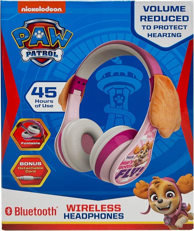 Paw Patrol Bluetooth Headphones for Kids, Wireless Headphones Skye Liberty