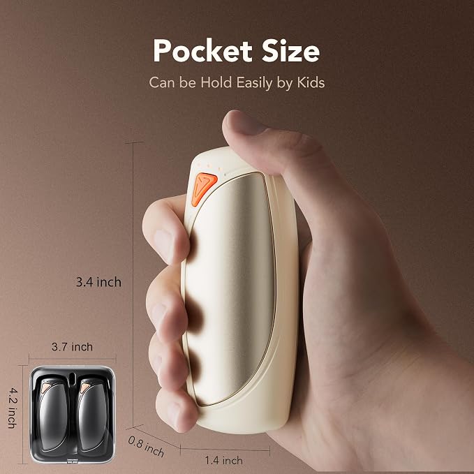 Hand Warmers Rechargeable 2 Packs, Double Sided Heating with AI Charging Case, 14000mAh Electric Hand Warmer Ultra Long Battery Life, Portable Heater Gifts for Christmas,Camping,Hunting