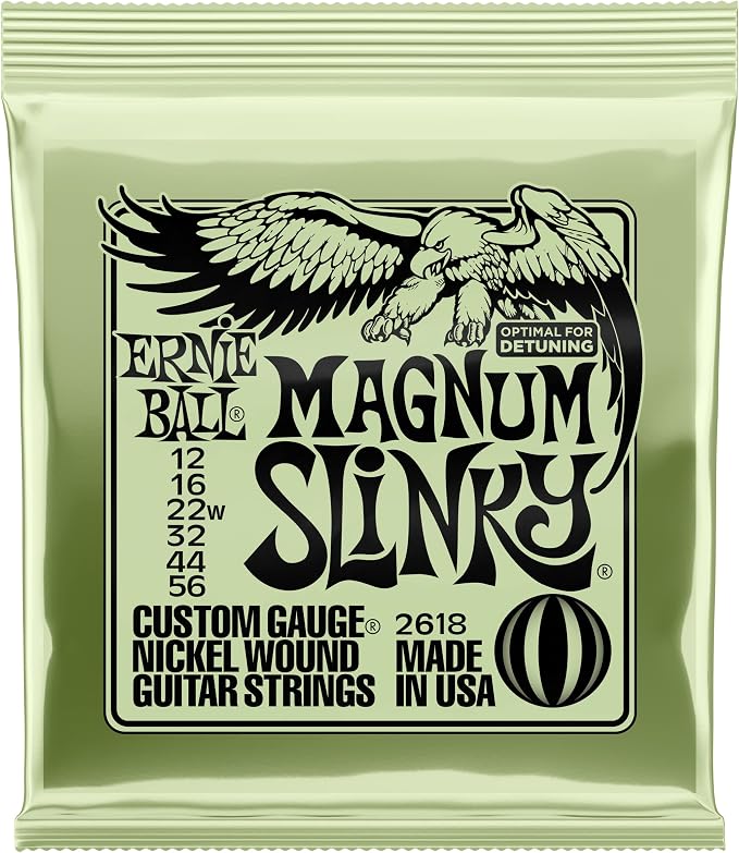 Ernie Ball Magnum Slinky Nickel Wound Electric Guitar Strings, 12-56 Gauge (P02618)