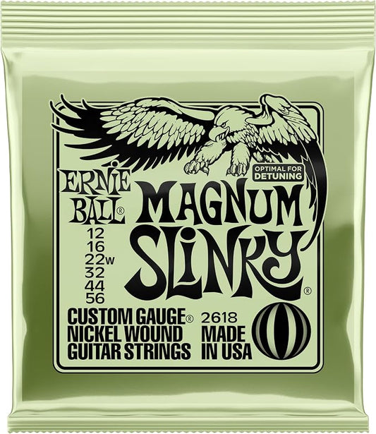 Ernie Ball Magnum Slinky Nickel Wound Electric Guitar Strings, 12-56 Gauge (P02618)