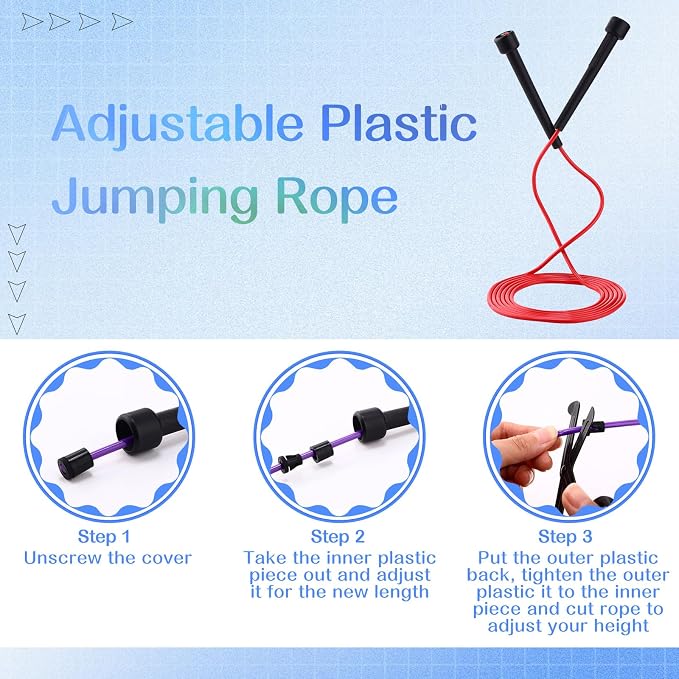 Silipull 72/144 Pcs PVC Jump Ropes Bulk Fitness 9.2 ft Adjustable Skipping Rope Versatile Speed Rope with Plastic Handles for Women Men Endurance Training Cardio Exercise Workout Outdoor