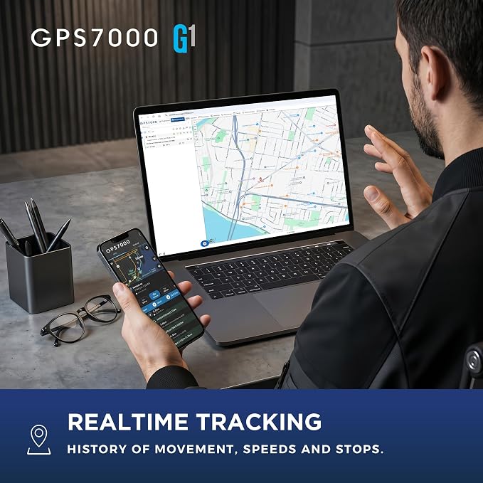 GPS7000 Hidden GPS Tracker for Vehicles, 12 Months Service Included, 4G Car GPS Tracker, Optional Subscription, Real-Time Mini Undetectable Vehicle GPS Tracker for Cars & Trucks