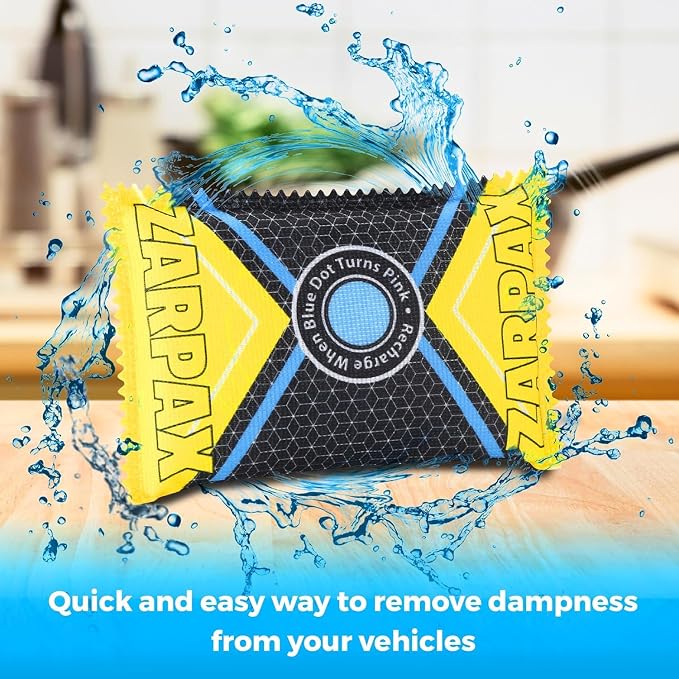 Zarpax 125g Rechargeable Desiccant Packs Dehumidifier Bag - 2 Pack - Moisture Absorbers For Safes, Car, Bathroom, Storage, Garage - Moisture Remover Eliminates Humidity - Reusable Desiccant Bags