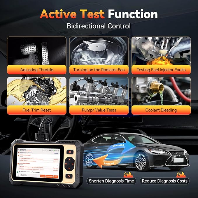 THINKCAR THINKSCAN 662 OBD2 Scanner + Universal 16 Pin Male to Female OBD2 Extension Cable,Car Scanner Engine ABS SRS Transmission