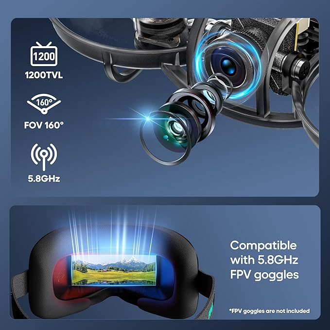 R8 ELRS Brushless Whoop Quadcopter, Ultralight 1S 80mm Micro FPV Drone BNF with 6 Port Battery Charger,2 Batteries Fly12 Mins for FPV Freestyle Racing Indoor Outdoor,FOV160°,Matrix G4 5IN1 FC,0802 20000KV Motor