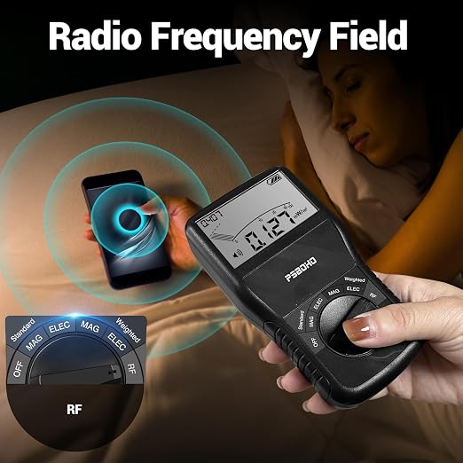 EMF Meter, 3-in-1 EMF Detector Portable Electromagnetic Field Radiation Detector, Suitable for Home, Office EMF Inspections and Ghost Hunting