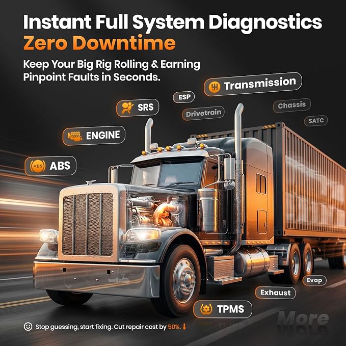 ANCEL HD601 with ANCEL AD310 Code Reader Full System Heavy Duty Truck Scanner