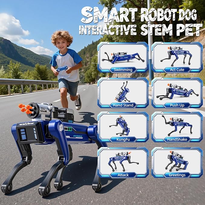 Robot Dog - Interactive STEM Programmable Robotic Puppy with Remote Control & Voice Recognition, 30+ Lifelike Actions, Durable Gift for Boys & Girls Age 6-12