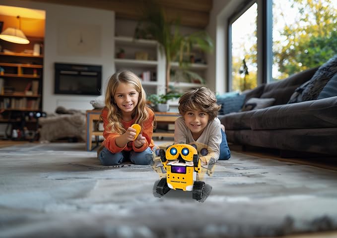 LEXiBOOK, Powerman® Rover, Your Adorable Remote-Controlled Robot Companion, Remote and Gesture Control, Plays Music and Dances, Repeats After You, Light and Sound Effects, STEM programmable, ROB14