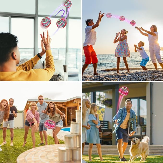 XINHOME Flying Ball Orb Toys Hover Soaring Flying Toy Globe Shape Magic Boomerang Spinner Hand Controller Mini Drone for Kids Adults Outdoor Indoor (Red)