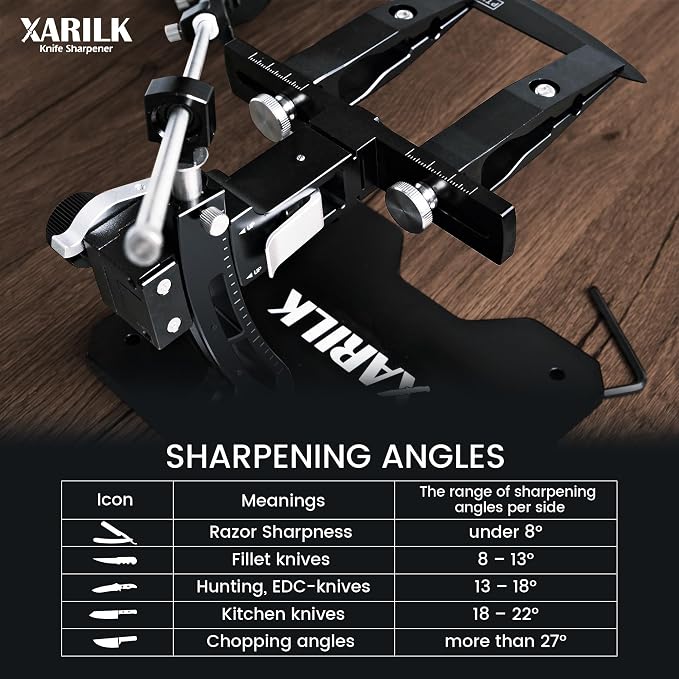 GEN3 Guided Knife Sharpening System, Aluminium | Professional knife sharpener, Knife Sharpening Kit W / 3 Al Plates Diamond (320#, 800#, 2000#) for For Hunting & Kitchen Knives
