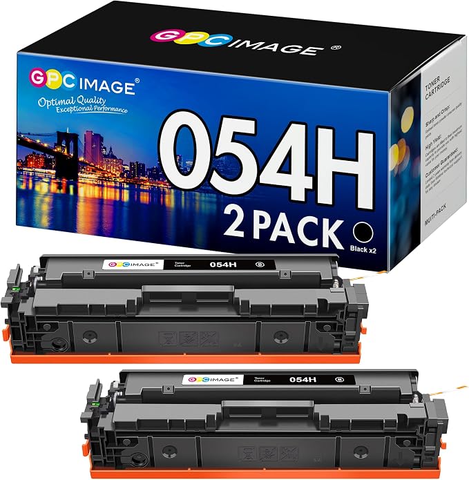 GPC Image Compatible Toner Cartridge Replacement for Canon 054H 054 CRG-054 to use with Canon Color ImageCLASS MF644Cdw MF642Cdw LBP622Cdw MF641Cw Toner Printer Tray (2 Black)