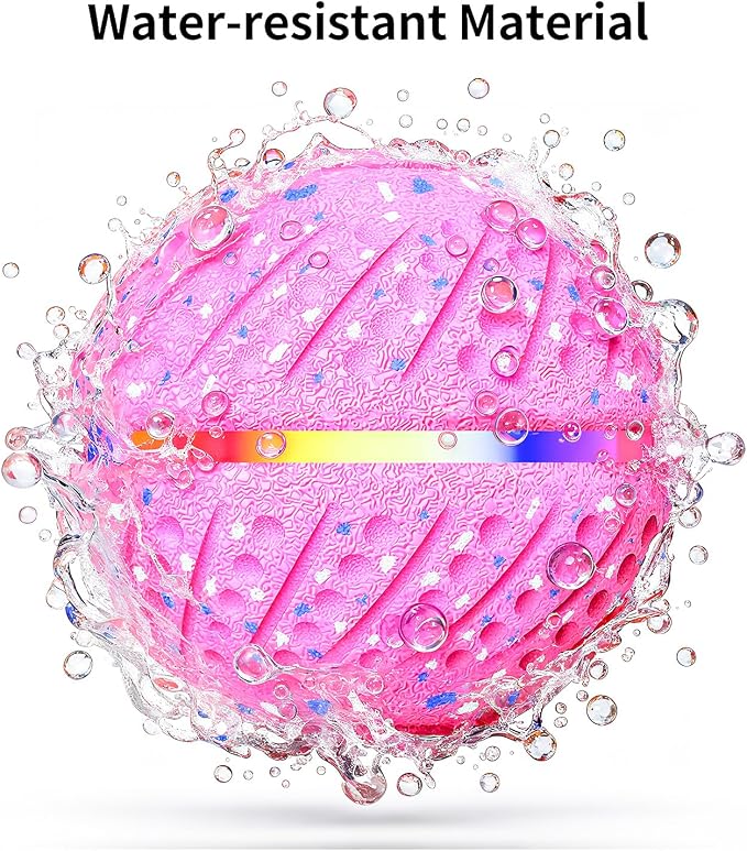 Interactive Automatic Dog Ball, Self-Moving Rolling Toy for Dogs, Chew Resistant E-TPU Material, IPX7 Waterproof, USB-C Rechargeable, Smart Vibration Sensor, Indoor & Outdoor (Pink)