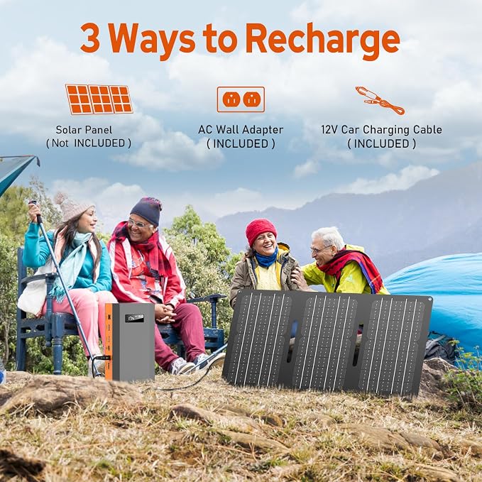 ZeroKor Portable Power Bank with AC Outlet, 65W 110V Portable Laptop Charger Battery Bank 24000mAh External Battery Pack Backup Power Source for Outdoor Tent Camping RV Smart Devices Use