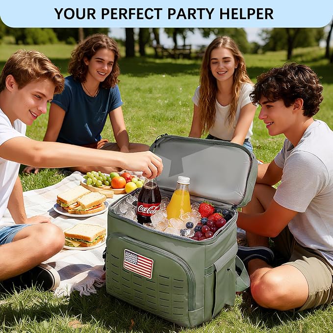 Goloni 40L Insulated Cooler Backpack, Leakproof Lightweight Soft-Sided Cooler with Cooler Compartment