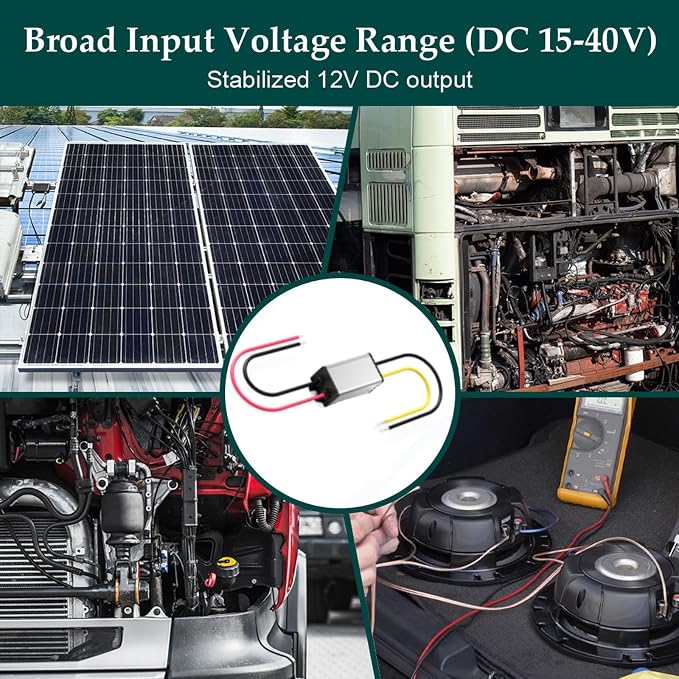 24V to 12V Step Down Converter 5A 60W, Waterproof Step Down DC Power Transformer Small Reducer Module for Car, Truck, Boat, Motor, LED, Solar,Golf cart