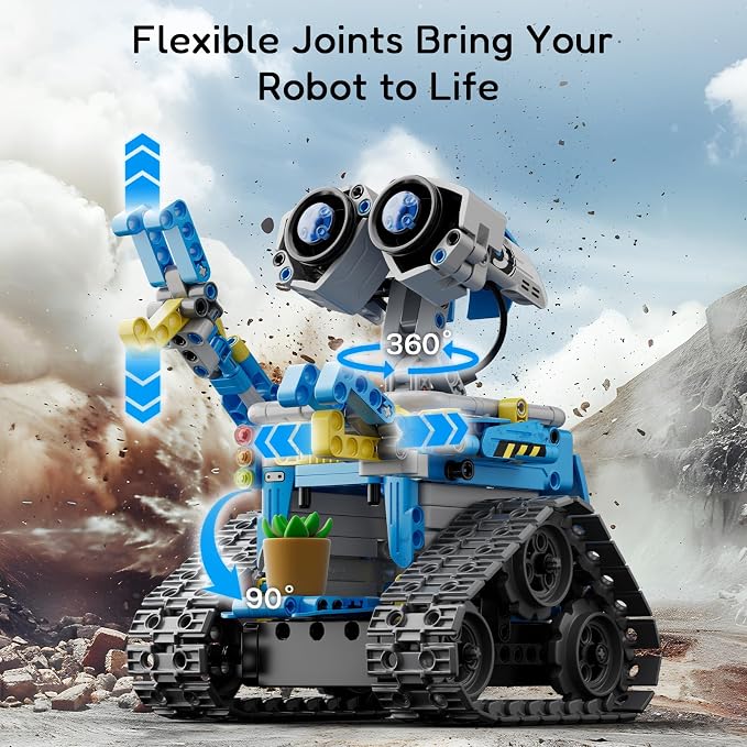 Mibido 5in1 Remote & App-Controlled Robot Dinosaur Building Kit, Educational STEM Projects Coding Set Christmas Birthday Creative Gifts for Kids Aged 6 7 8 9 10 11 12+