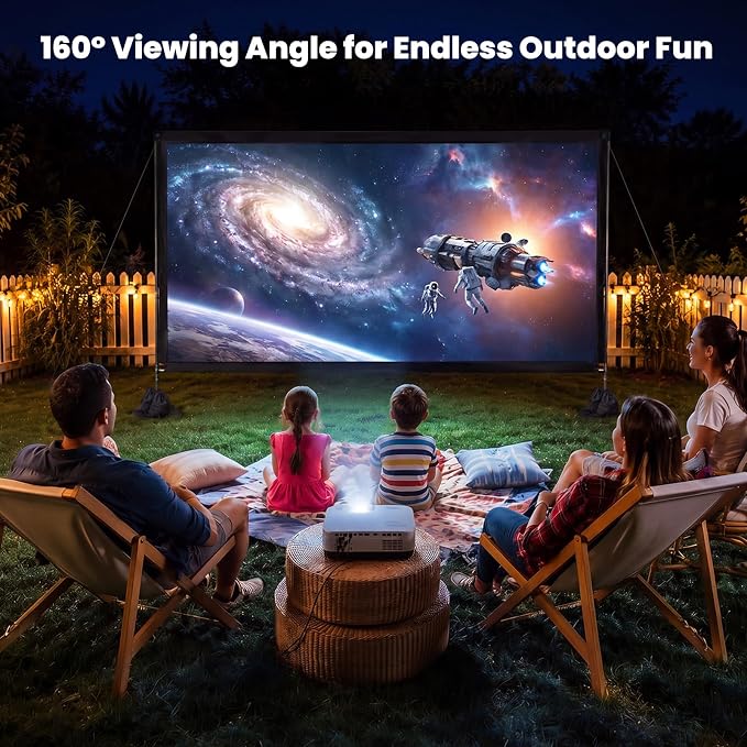120 inch Projector Screen with Stand, 16:9 4K HD Portable Outdoor Indoor Movie Screen, Lightweight Projection Screen with Carry Bag & Sandbag for Backyard, Home Theater, Camping