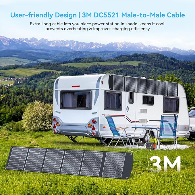 400W Portable Solar Panels CPC Material 3m 40V MC4 Cable & XT60 Anderson DC | Lightweight, Foldable, IP65 Waterproof, Solar Suitcase with Kickstands for Power Station, Generator, RV, Camping, Outdoor Use