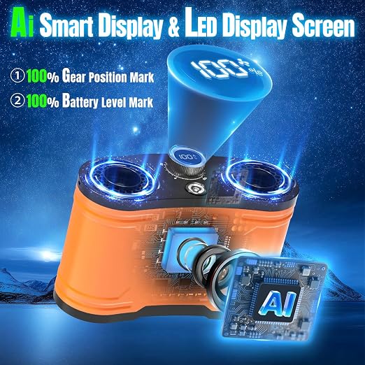 2026 25000MAh AI Portable Waist Fan, 100 Speeds 34000RPM Strong Airflow, Belt Fan with up to 145H of Working Time, Flashlight,Rechargeable Wearable Personal Fans for Outdoor