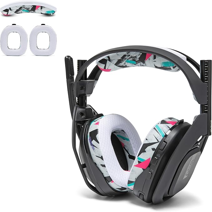 WC Mod Kit A50 - Cooling Gel Earpads + Headband Replacement for Astro A50 Gen 4, Gen 5 & A50X by Wicked Cushions | Enhanced Comfort, Cooling & Durability | 90's White