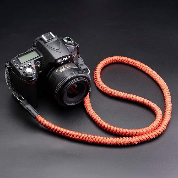 VKO Camera Strap,Quick Release Camera Shoulder Strap,Paracord Woven Portable Camera Neck Strap, for SLR DSLR Digital Mirrorless Camera(Red)