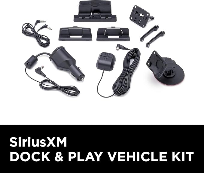 SiriusXM SXDV3 Satellite Radio Vehicle Mounting Kit with Dock and Charging Cable (Black)
