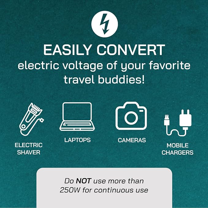 LiteFuze 500 Watt Step Up/Step Down Travel Voltage Converter, 220/110v to 110/220v converter with Type B Plug – Compatible with Hair Straightener, Camera, Laptop & More
