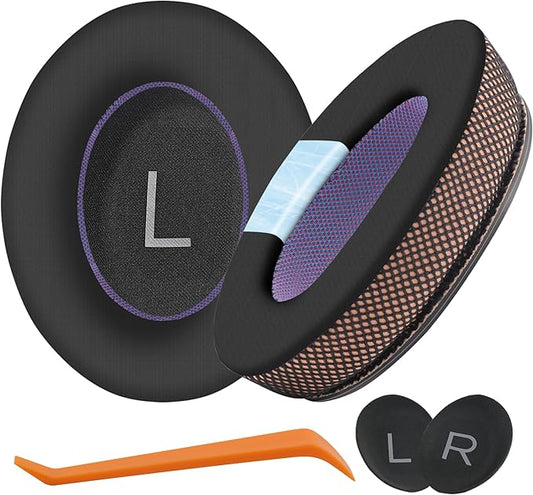 Cooling Gel Ear Pads Cushions Replacement, Replacement Earpads Cushions for Bose QC25/QC35/QC45/AE2/ AE2i/AE2w/Headphones, Earpads Cushions with Ice Silk Fabric - Black/Orange